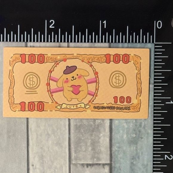 🌀10/$10🌀 Sanrio Banknote Reusable Waterproof Vinyl Sticker Decal - Picture 1 of 1